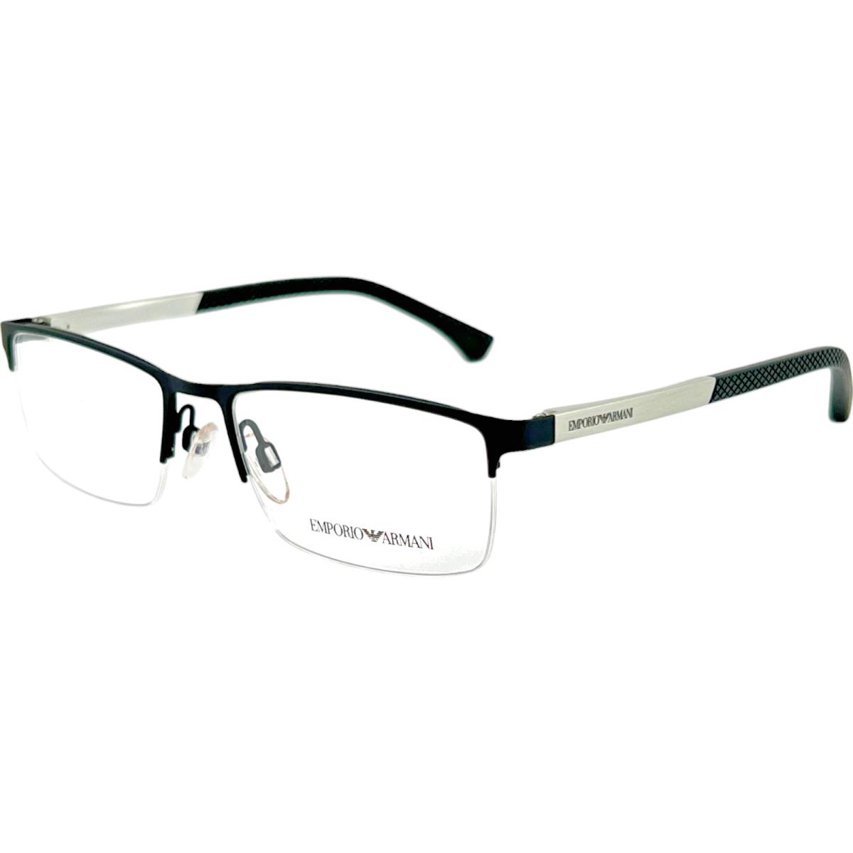 Emporio Armani EA1041 Mens Semi Rimless Eyeglass Frame 3094 Black Rubber 53-17