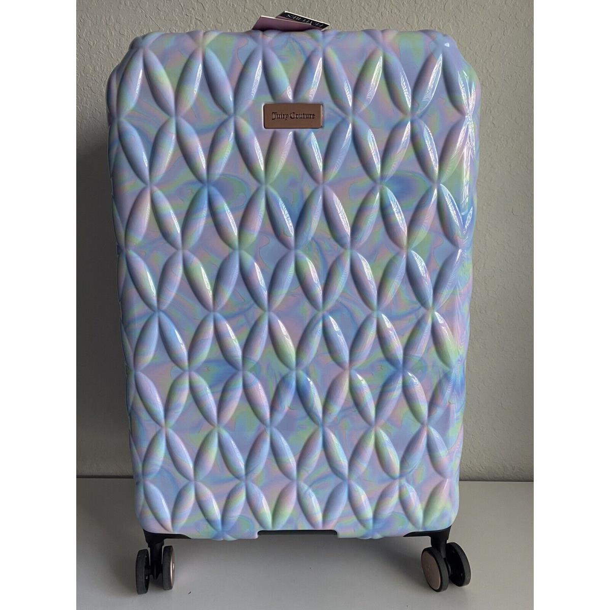 Juicy Couture 29 Hardcase Upright Wheeled Spinner Holographic Suitcase Luggage