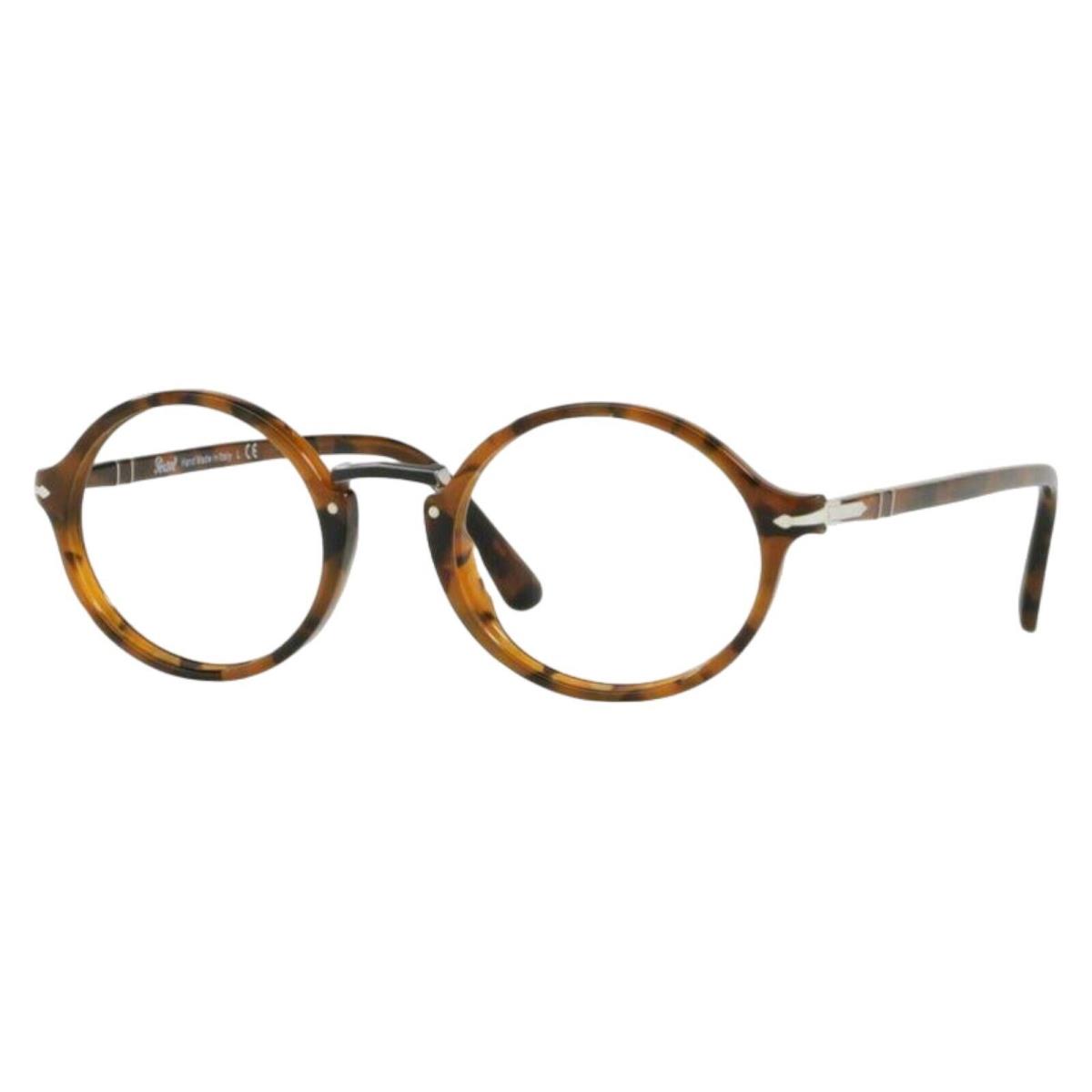 Persol 3207V Round Eyeglasses 1073 Tortoise Dark Brownw/demo Lens with Case 49mm