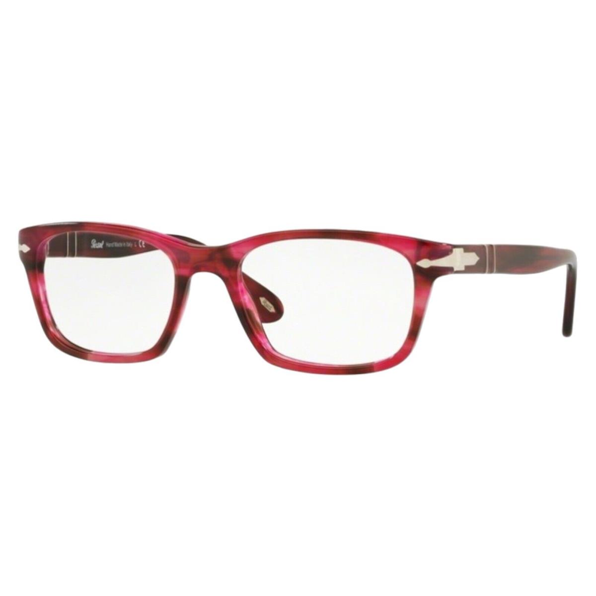 Persol 3012V Rectangle Eyeglasses 1084 Stripped Red W/demo Lens with Case 52mm