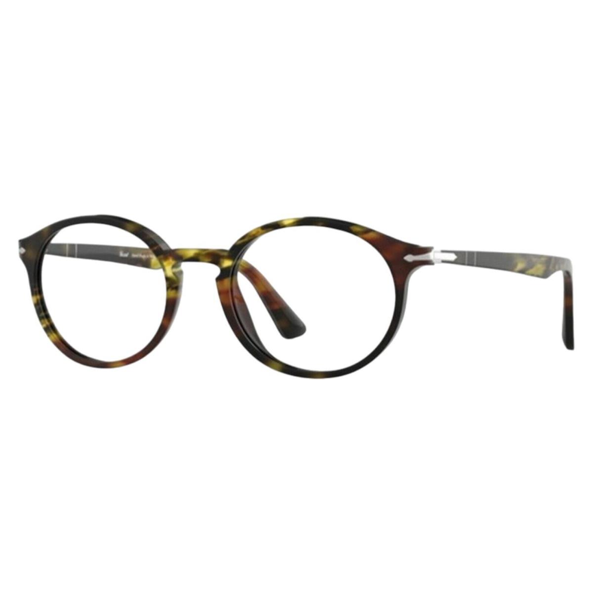 Persol 3211V Round Eyeglasses 1079 Tortoise Green Brown W/demo Lens 50mm