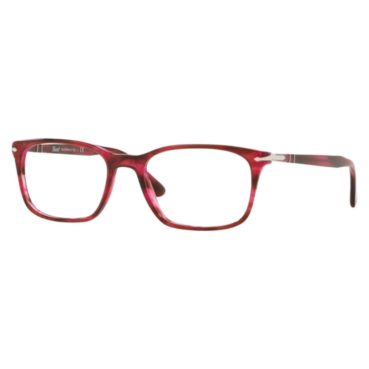 Persol 3189V Rectangle Eyeglasses 1084 Stripped Red W/demo Lens with Case 53mm