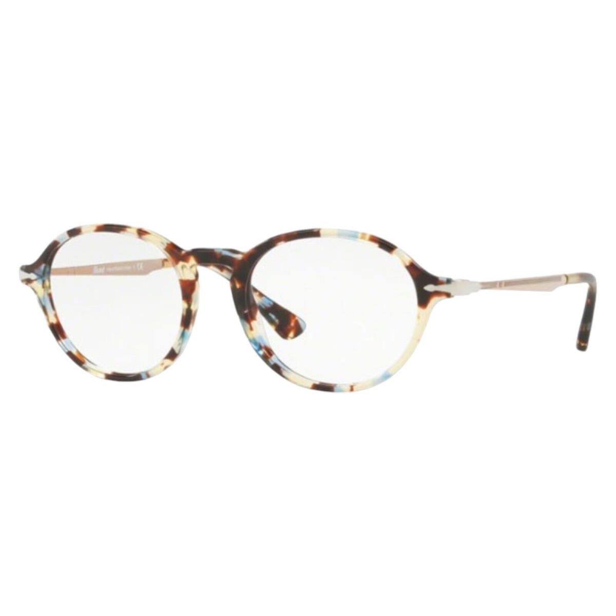 Persol 3180V Round Eyeglasses 1058 Brown Spotted Blue W/demo Lens with Case 48mm