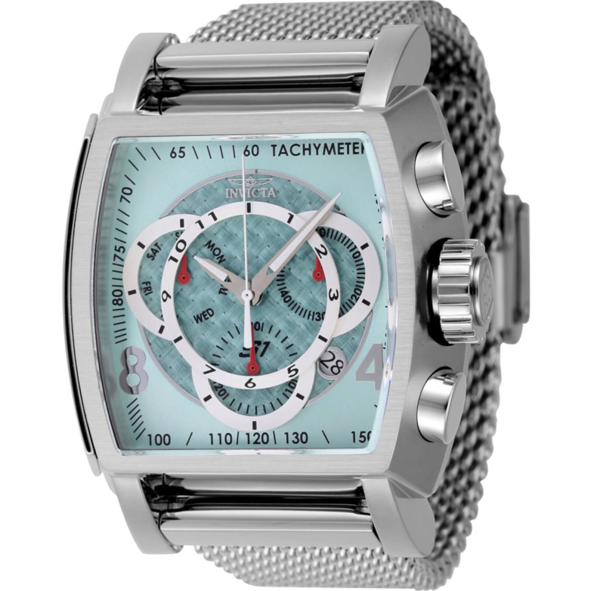 Invicta Men`s Watch S1 Rally Chrono Turquoise and Silver Dial Bracelet 46009