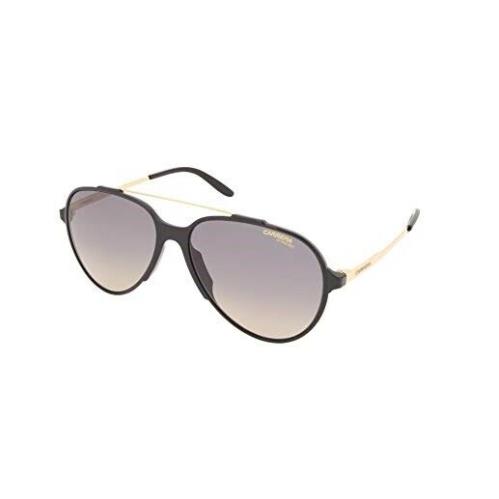 Carrera 118/S Rew Shiny Black Gold 57mm Unisex Sunglasses