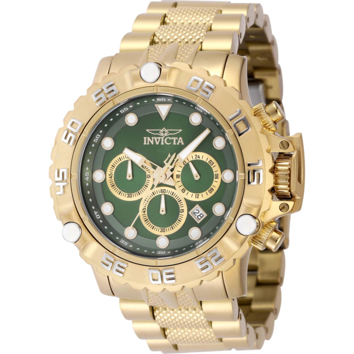 Invicta Men`s Watch Subaqua Poseidon Chronograph Yellow Gold Bracelet 47185