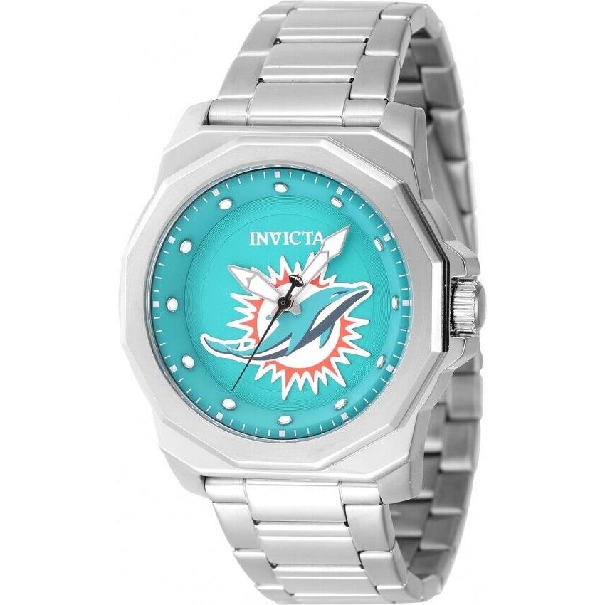 Invicta Nfl Miami Dolphins Quartz Light Blue Dial Men`s Watch 47924