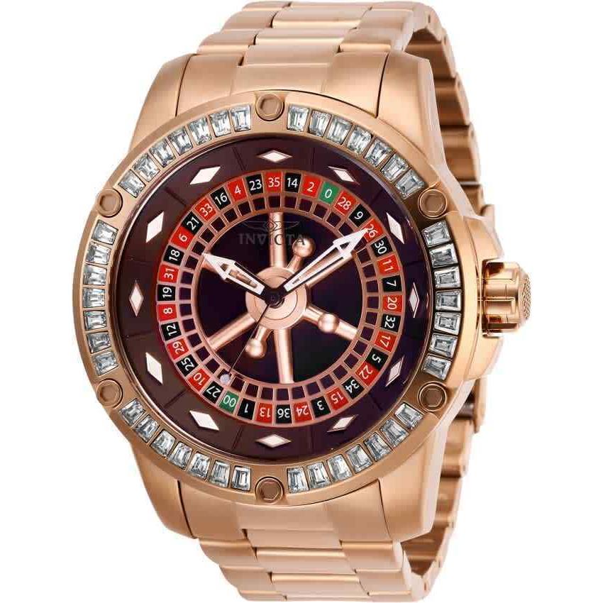 Invicta Specialty Casino Automatic Crystal Red Dial Men`s Watch 28714