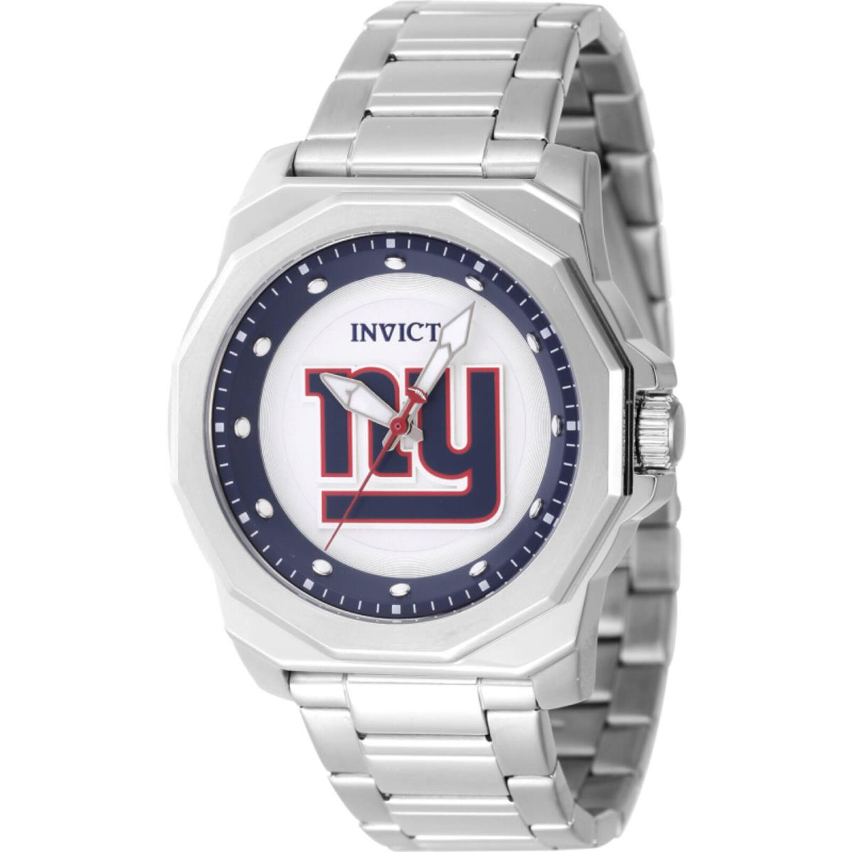 Invicta Men`s Watch Nfl York Giants Quartz Silver Brass Dial Bracelet 47926