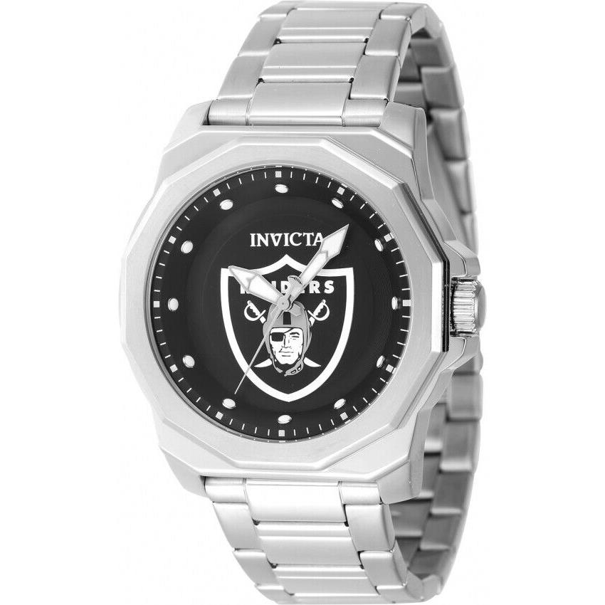 Invicta Nfl Las Vegas Raiders Quartz Black Dial Men`s Watch 47922