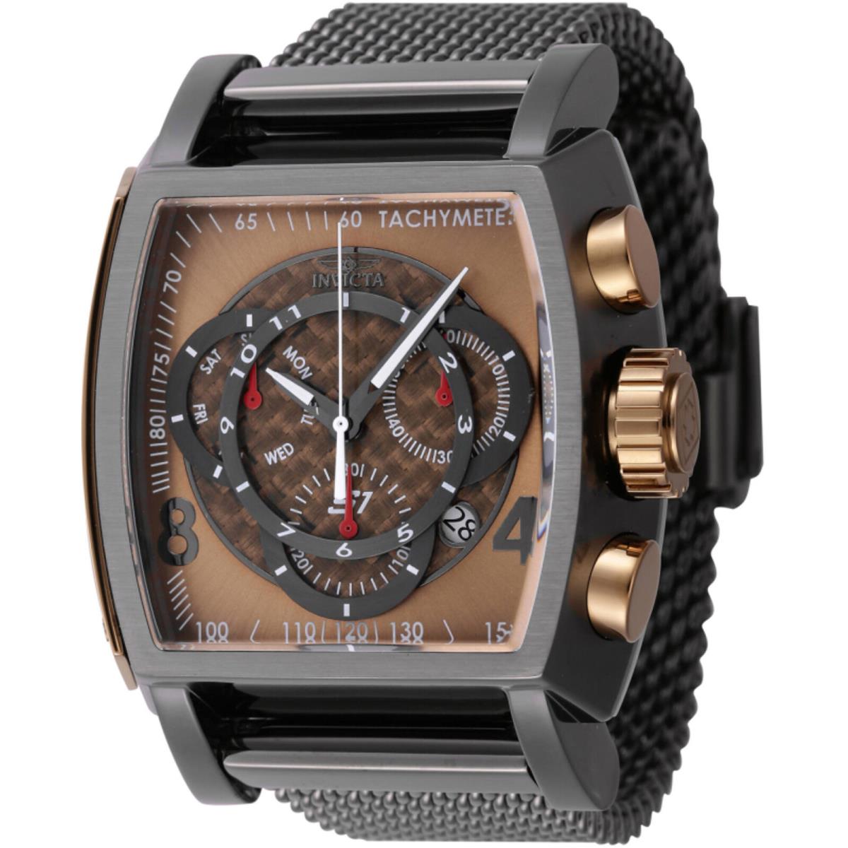 Invicta Men`s Watch S1 Rally Chronograph Khaki and Gunmetal Dial Bracelet 46016 - Dial: Gunmetal, Khaki, Band: Titanium