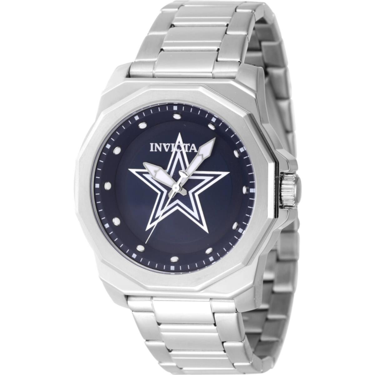 Invicta Men`s Watch Nfl Dallas Cowboys Blue Dial Silver Tone Bracelet 47920