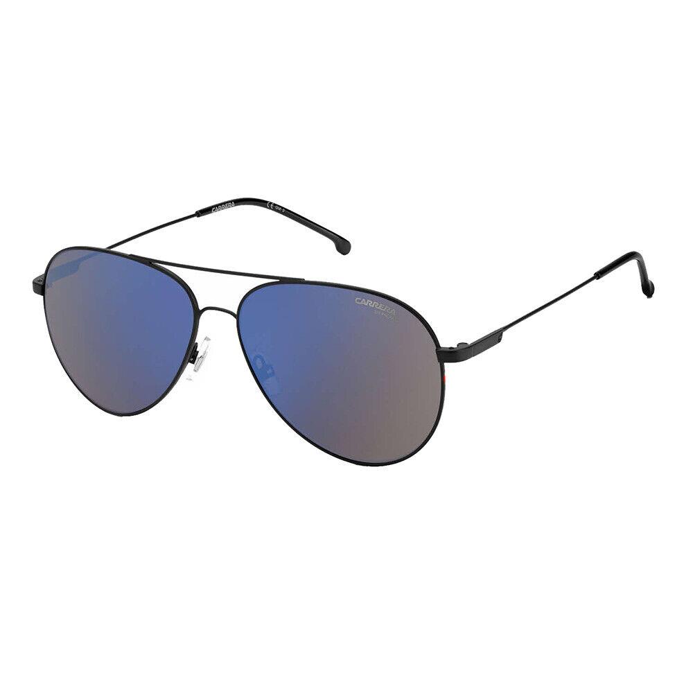 Carrera CA 2031T/S 003_XT Matte Black Metal Aviator Sunglasses Blue Mirror Lens