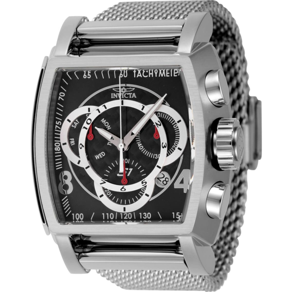 Invicta Men`s Watch S1 Rally Chronograph Silver and Black Dial Bracelet 46007