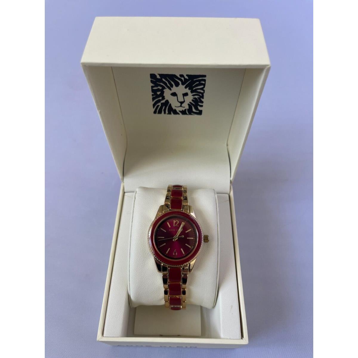 AK/3314 Anne Klein Japan Movement Women`s Quartz Watch Enamel Links You Choose ROSE GOLD/RED