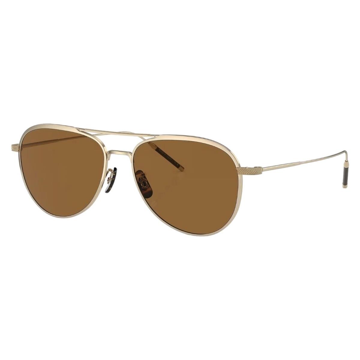 Oliver Peoples TK-3 Sunglasses 1276ST 53 531153 Brushed Gold W/brown Lenses