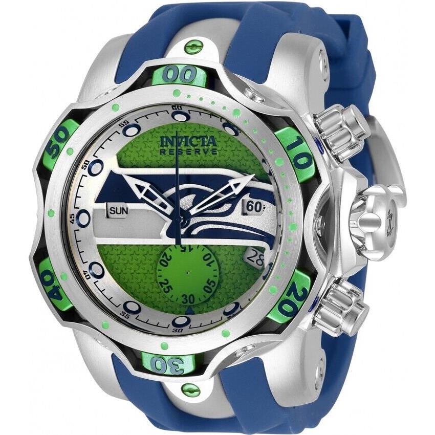 Invicta Nfl Seattle Seahawks Men`s Venom 52mm Watch Model 33087