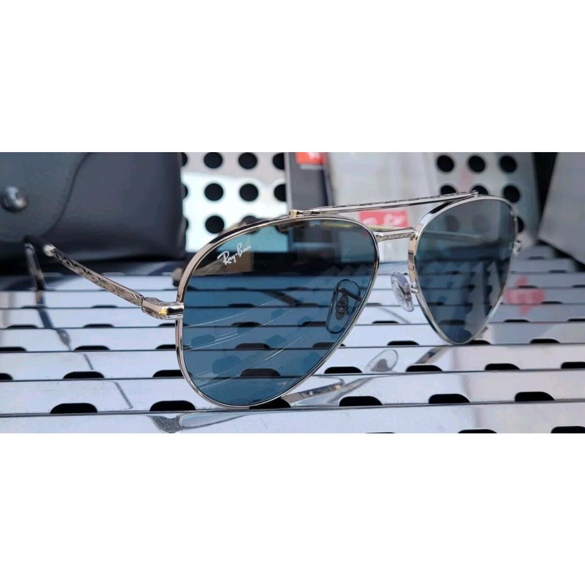 Ray-ban New Aviator Ray Ban RB3625 003/R5 Aviator Sunglasses Gloss Silver w/58mm Dark Gray