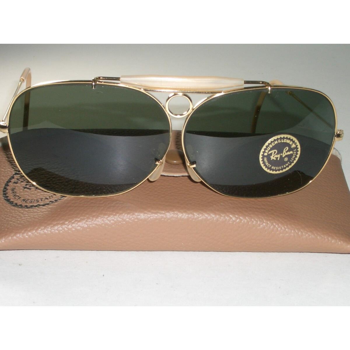 1960`s Vintage B L Ray Ban L0218 G15 UV Gep Decot Shooting Aviator Sunglasses