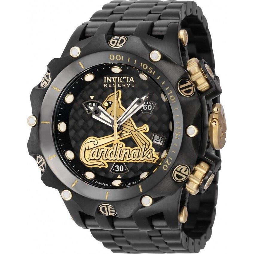 Invicta Men`s 51mm Venom Mlb St. Louis Cardinals Black Label Chronograph Watch