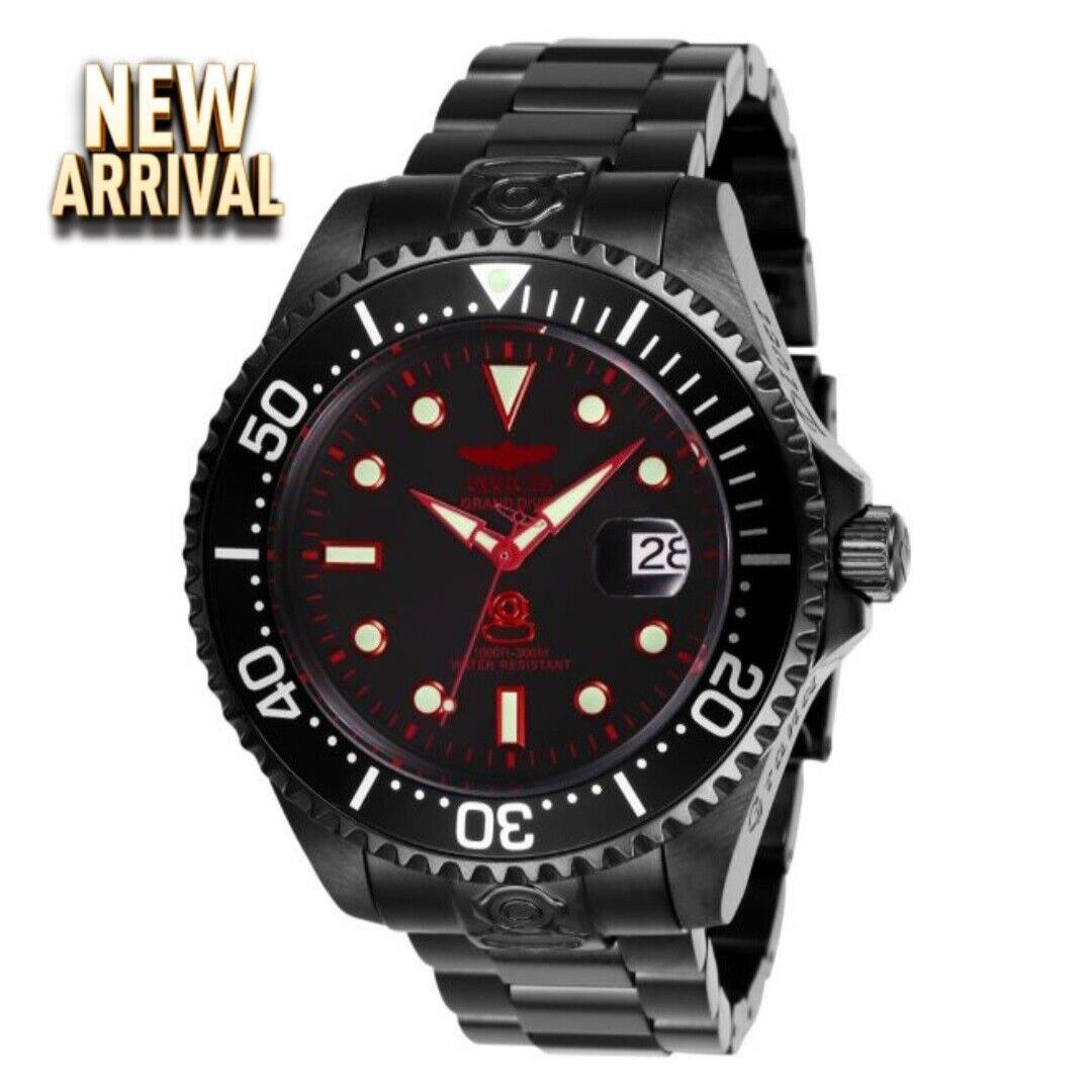 Invicta Men`s 47mm Pro Grand Automatic Black Tone Diver SS 300m Bracelet Watch