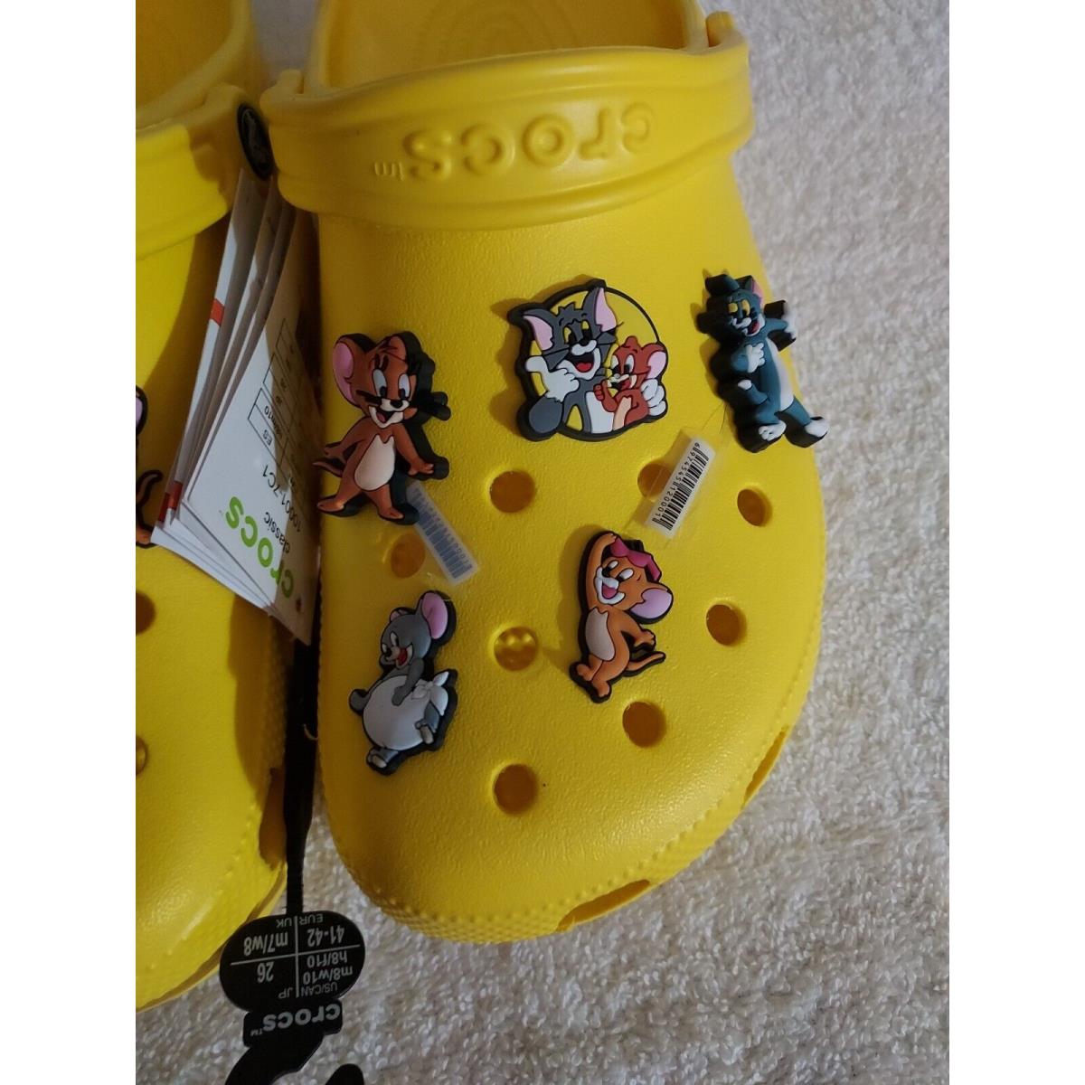 Crocs Size 10 Tom Jerry Yellow Clogs