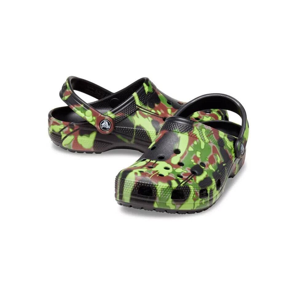 Slipper Crocs Classic Spray Camo Sabot Unisex Polyamide Black Size 6MEN / 8WOMEN