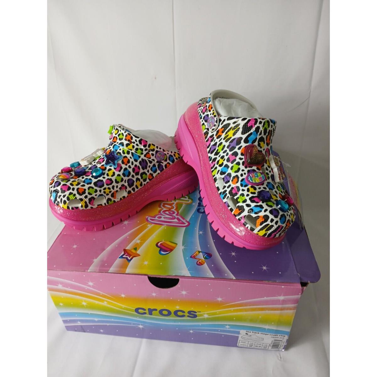 Crocs Clogs Pink Lisa Frank Mega Crush Clogs Platform Shoes 207735-6QQ Szm4/6w