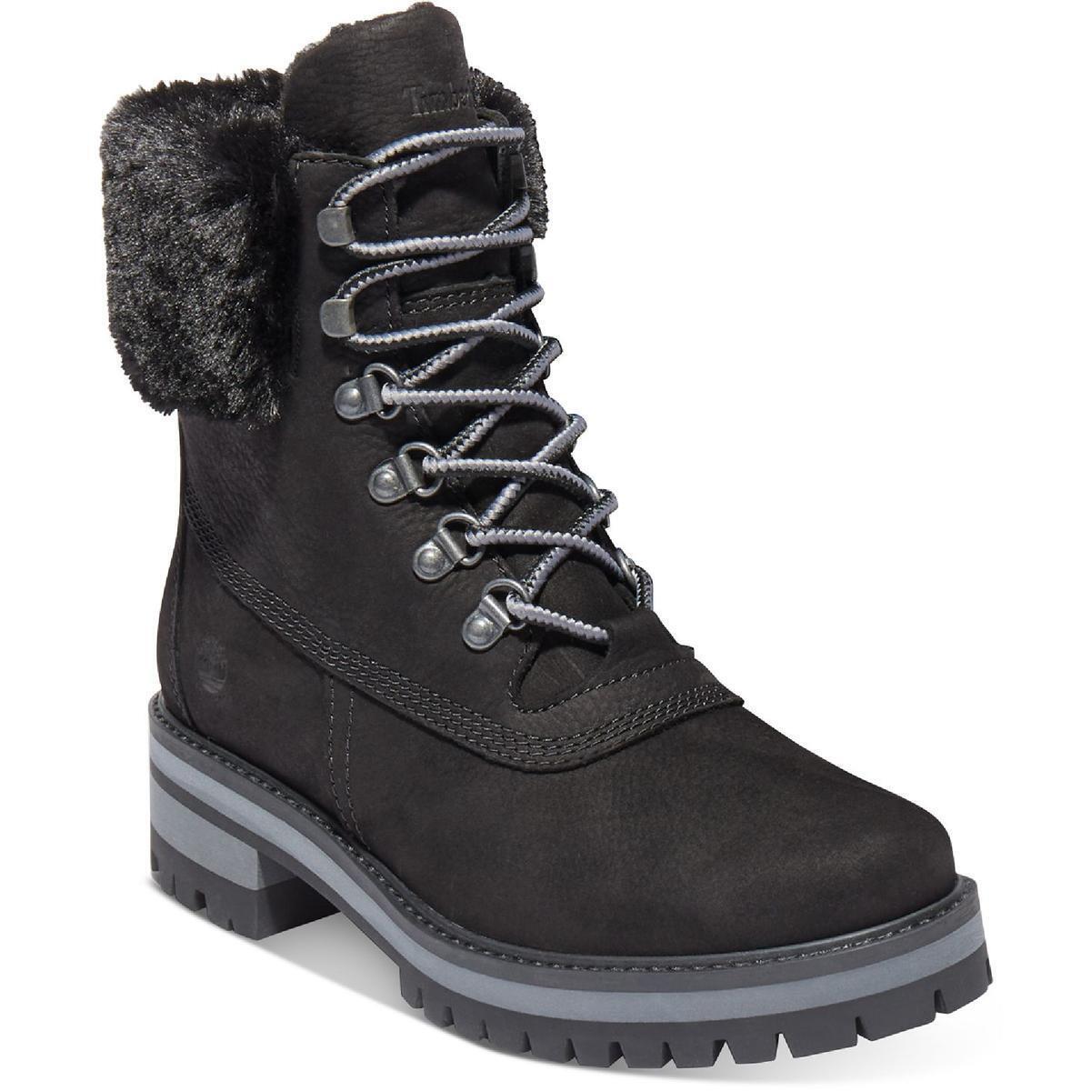 Timberland Womens Courmayeur Valley Leather Winter Snow Boots Shoes Bhfo 2553 - Black