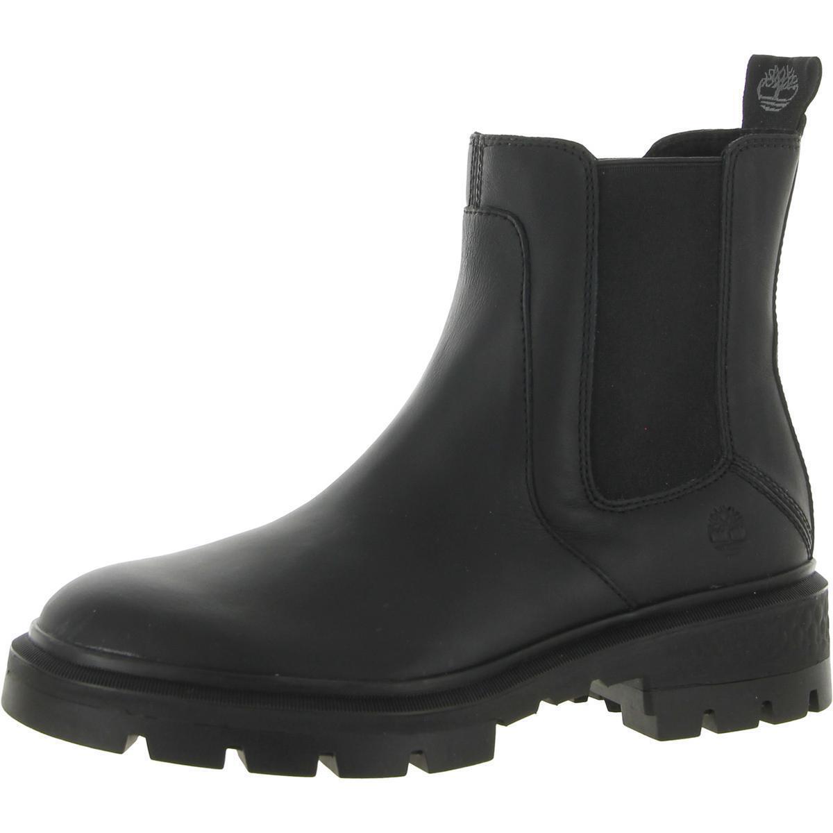 Timberland Womens Cortina Valley Leather Pull On Chelsea Boots Shoes Bhfo 5711 - Black Full Grain