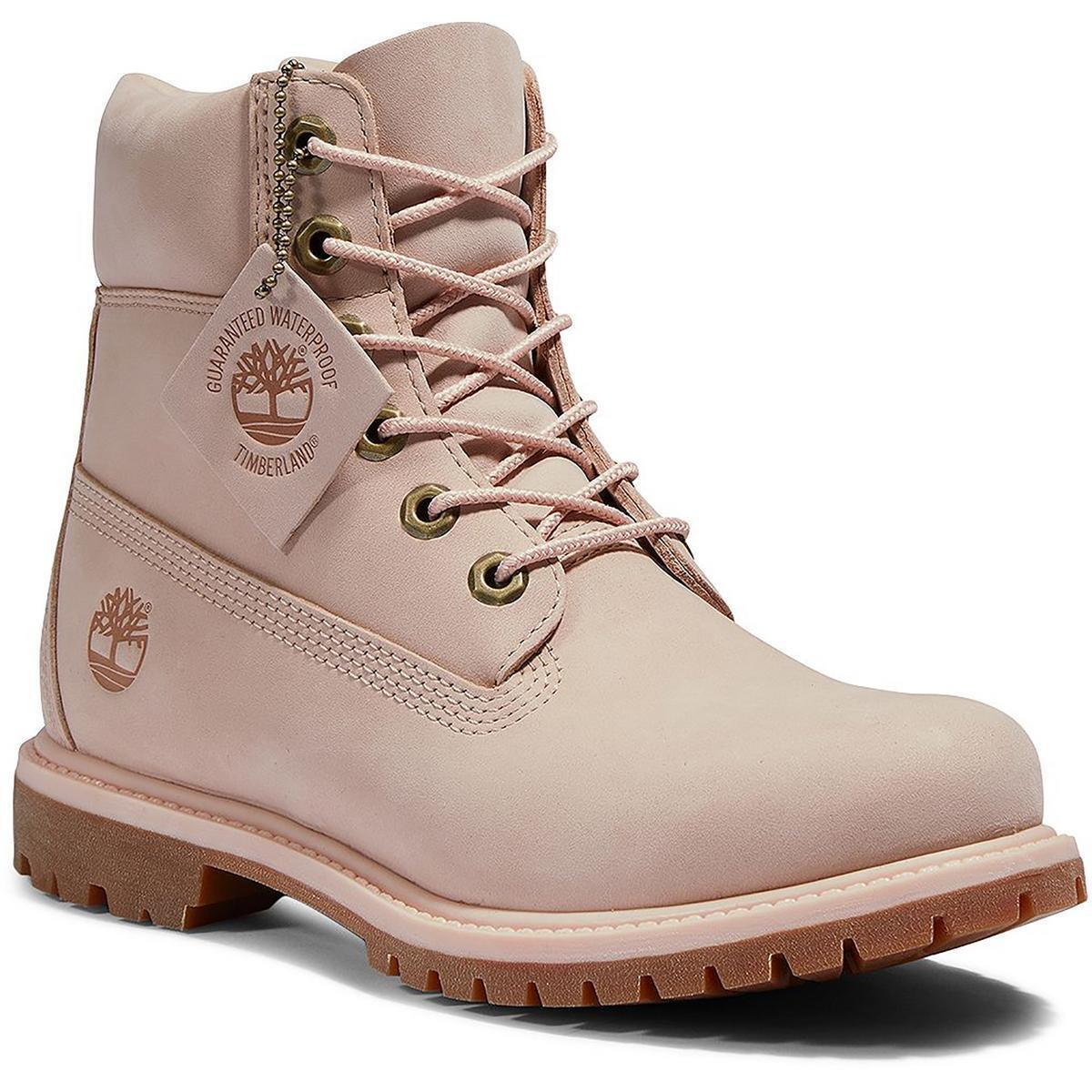 Timberland Womens 6 Inch Premium Nubuck Combat Lace-up Boots Shoes Bhfo 4289 - Light Pink Nubuck