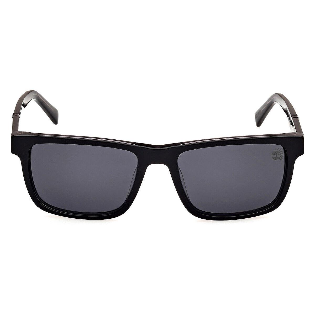 Timberland TB00020 Sunglasses Men Shiny Black 55mm