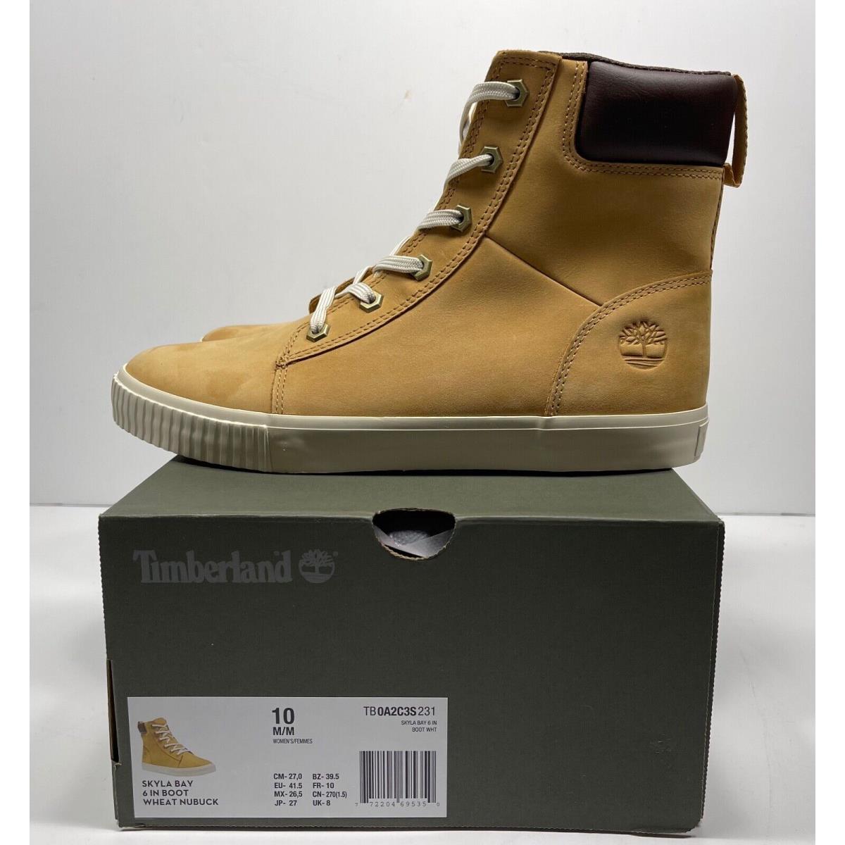 Timberland Women Skyla Bay 6 Inch Boot Wheat Nubuck Size 10