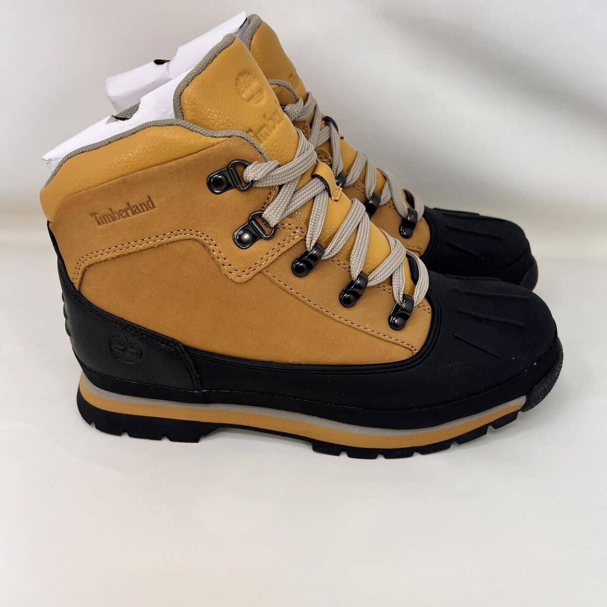 Timberland Euro Hiker Shell Toe Boots Brown Black Boys Size 6.5 / Women s Size 8