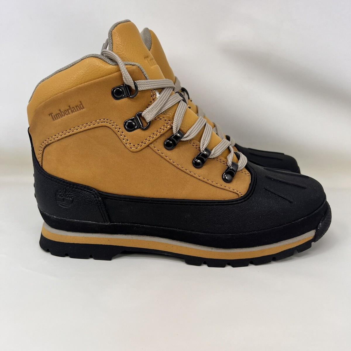 Timberland Euro Hiker Shell Toe Boots Brown Black Boys Size 6 / Women s Size 7.5