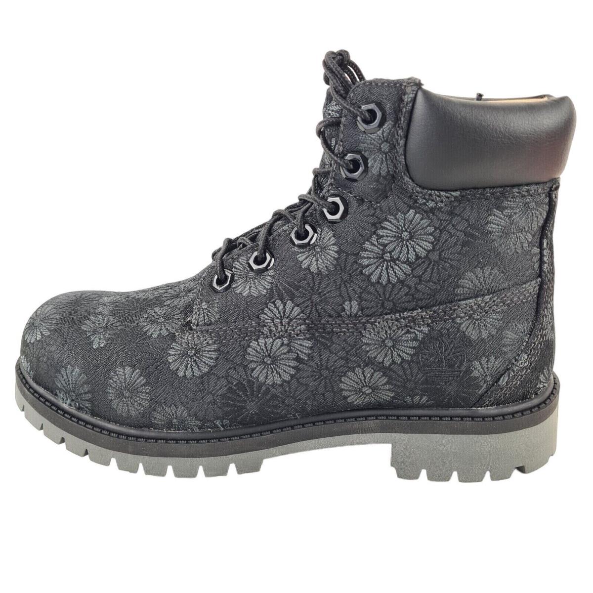 Timberland 6 IN Classic Boots TB0A177S Floral Hiking Black Sz 5.5 Girls = 7 Wm