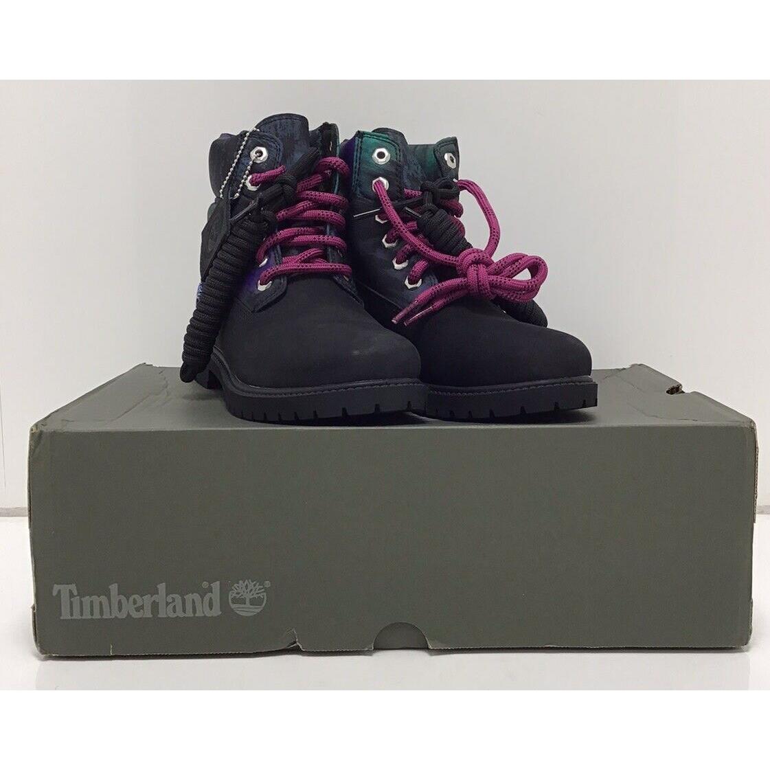 Timberland Heritage Women s Boots In Black Nubuck with Multicolor Print Size 7 M