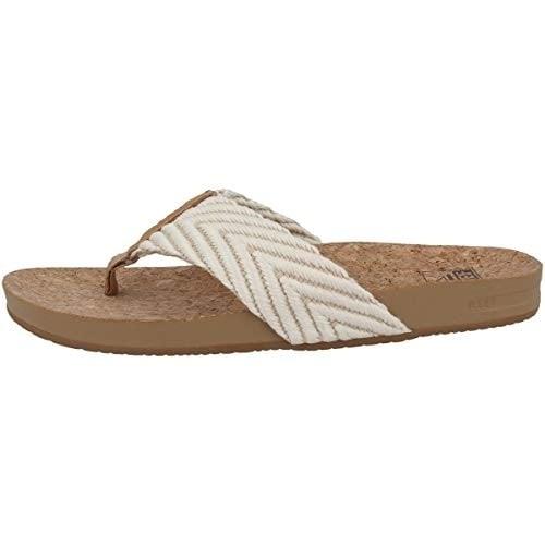 Reef Womens Flip Flops Chocolate Ci6704 Cushioned Woven Strap Eco-friendly