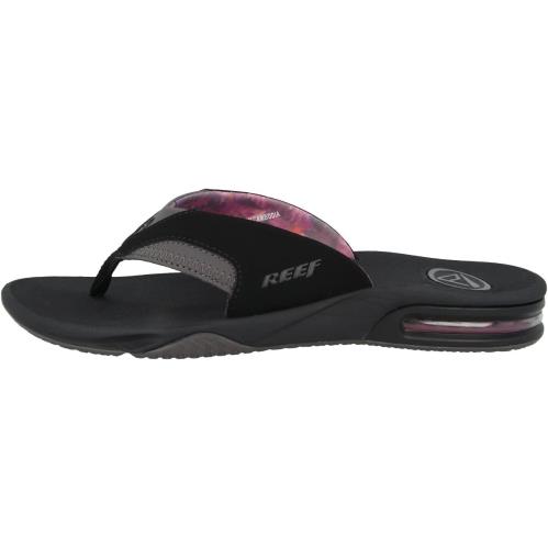 Reef Fanning Women`s Bottle Opener Flip Flop Arch Support Durable Outsole Black/Grey