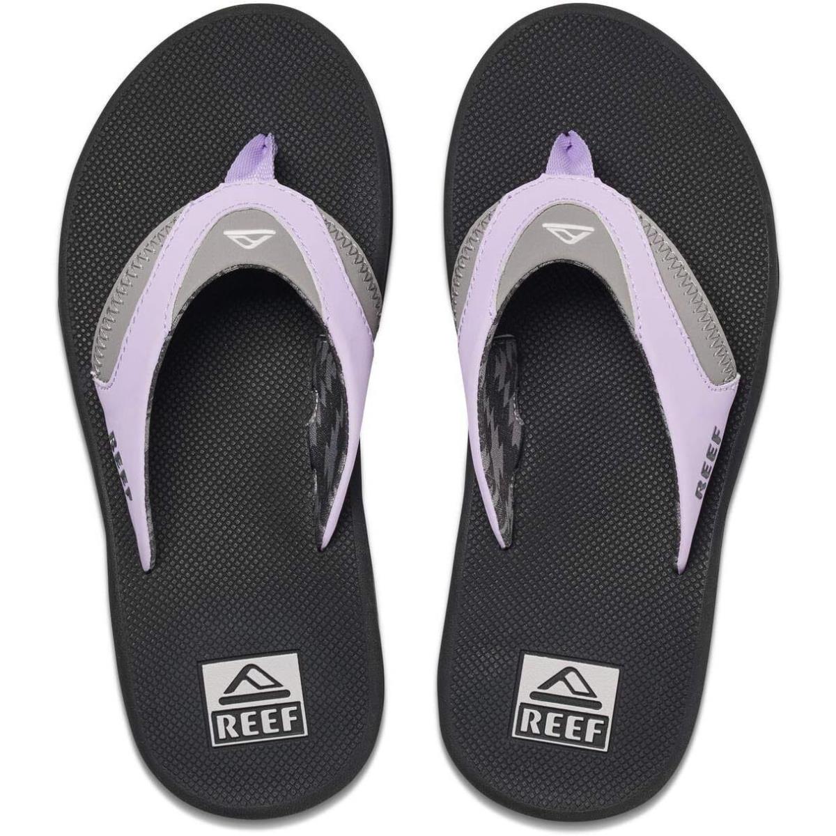 Reef Fanning Women`s Bottle Opener Flip Flop Arch Support Durable Outsole Grey/Purple