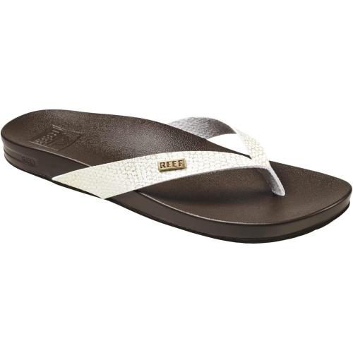 Reef Cushion Court Women`s Flip Flop Molded Footbed Arch Support Brown Sassy