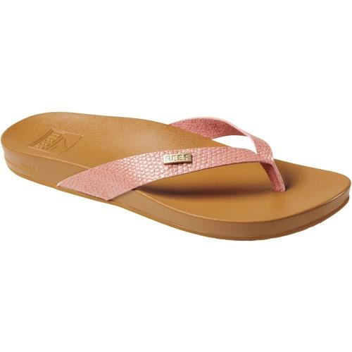 Reef Cushion Court Women`s Flip Flop Molded Footbed Arch Support Rose Sassy