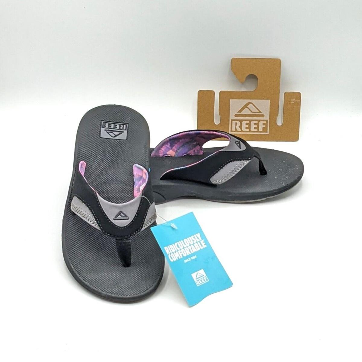 Reef Fanning Women s Flip-flop Sandal Sole Bottle Opener Black/grey