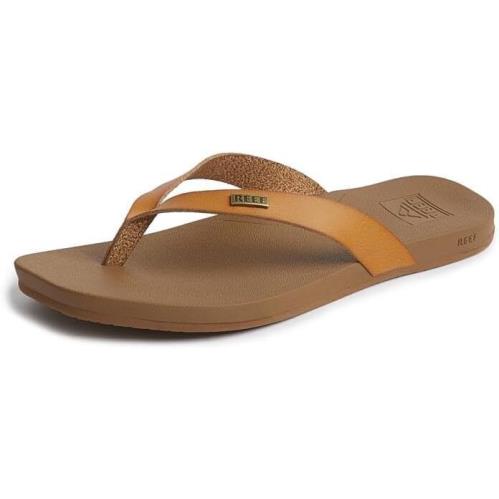 Reef Cushion Lune Women`s Flip Flop Molded Footbed Arch Support Natural