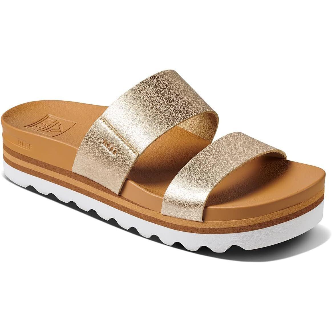 Reef Cushion Vista Hi Women`s Platform Fashion Sandal Arch Support Champagne