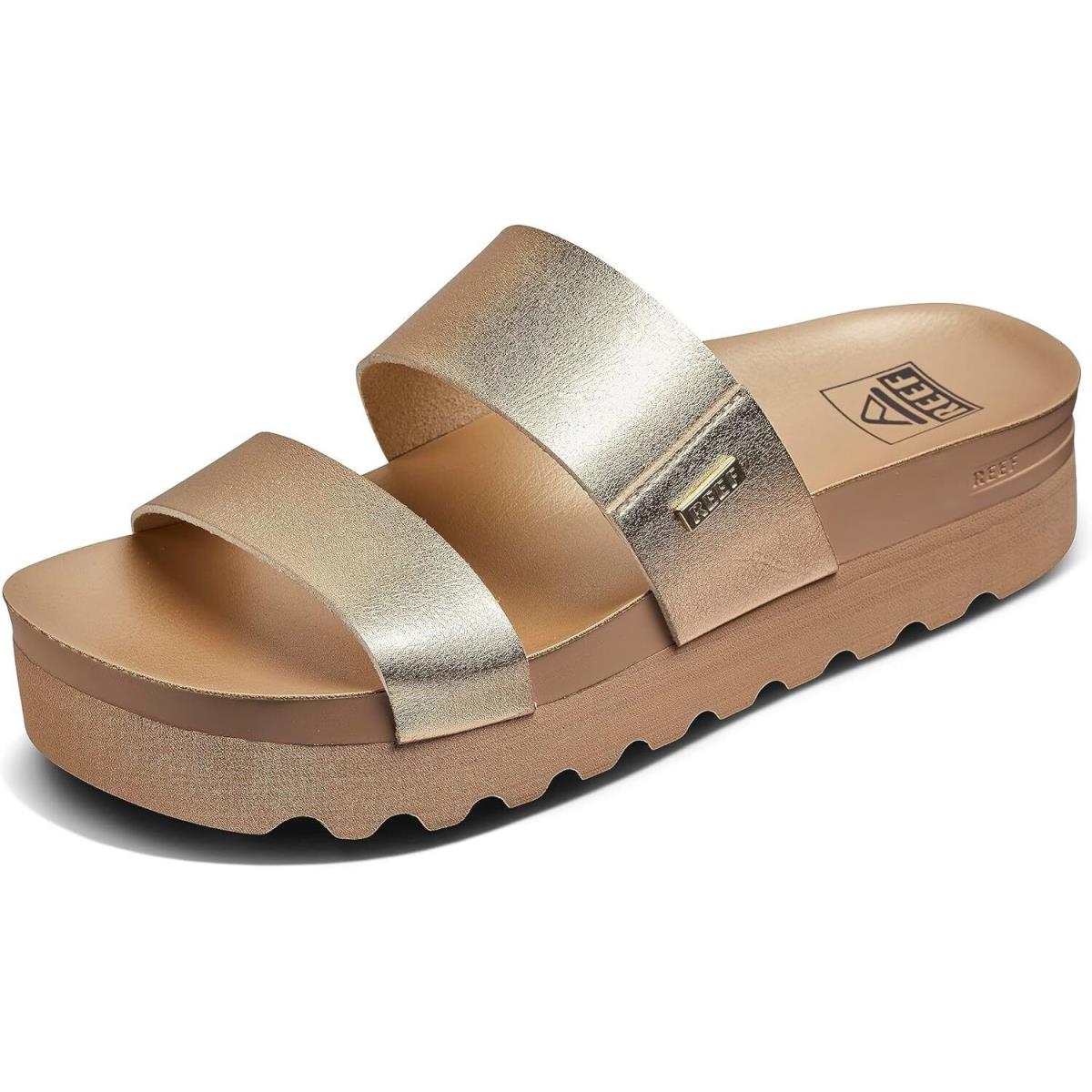 Reef Cushion Vista Hi Women`s Platform Fashion Sandal Arch Support Golden Hour