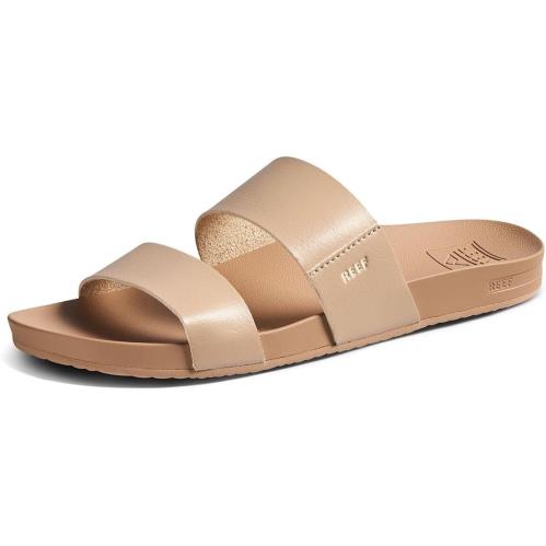 Reef Cushion Vista Women`s Fashion Slide Sandal Vegan Leather Strap Oasis