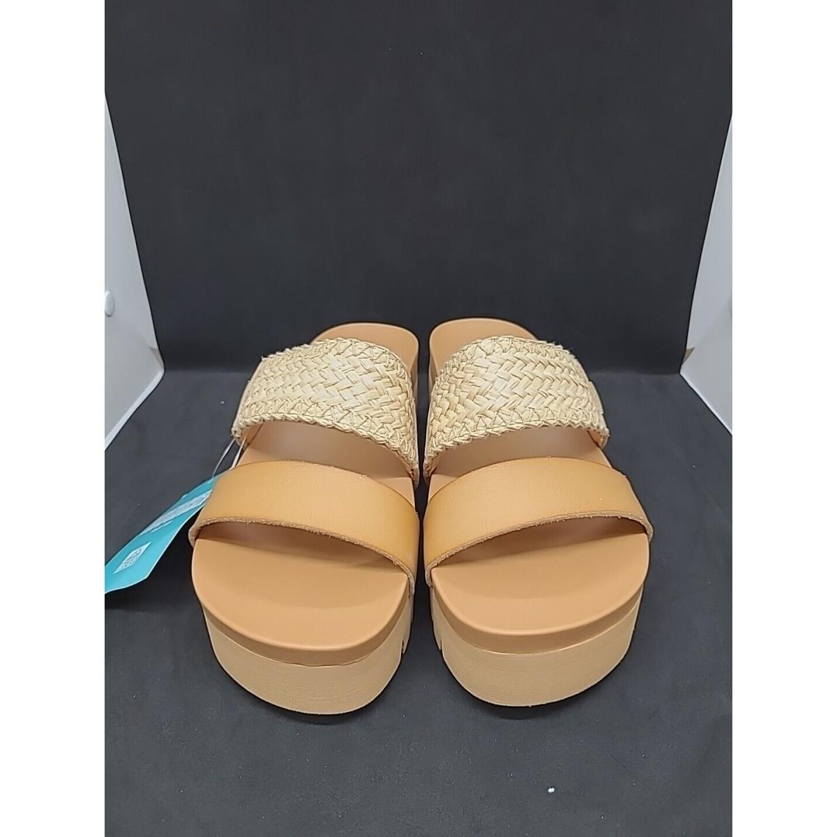 Reef Cushion Vista Higher Platform Sandals - Natural Raffia Size 7