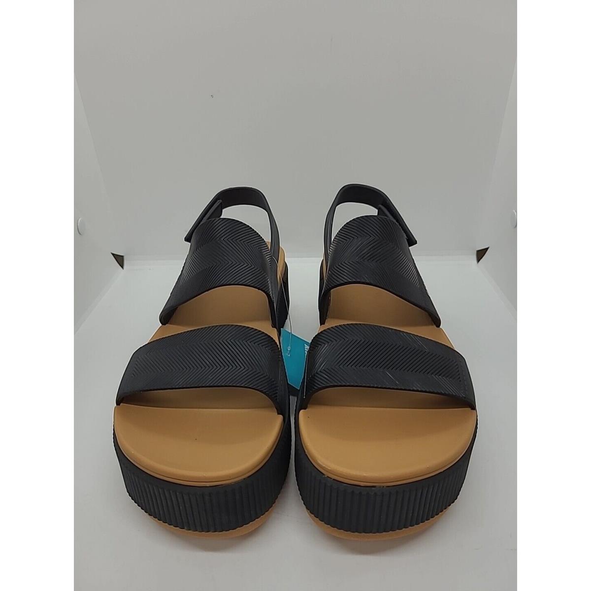 Reef Water Vista Higher Platform Sandal - Black Cognac Size 8