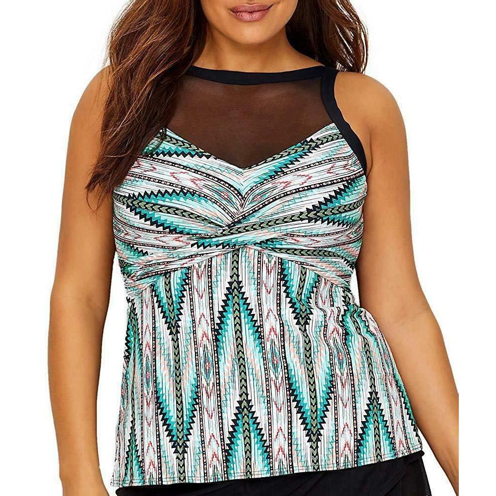 Coco Reef Black Plus Size Tankini Swim Top US 24W/DD and Bikini Bottom 3x